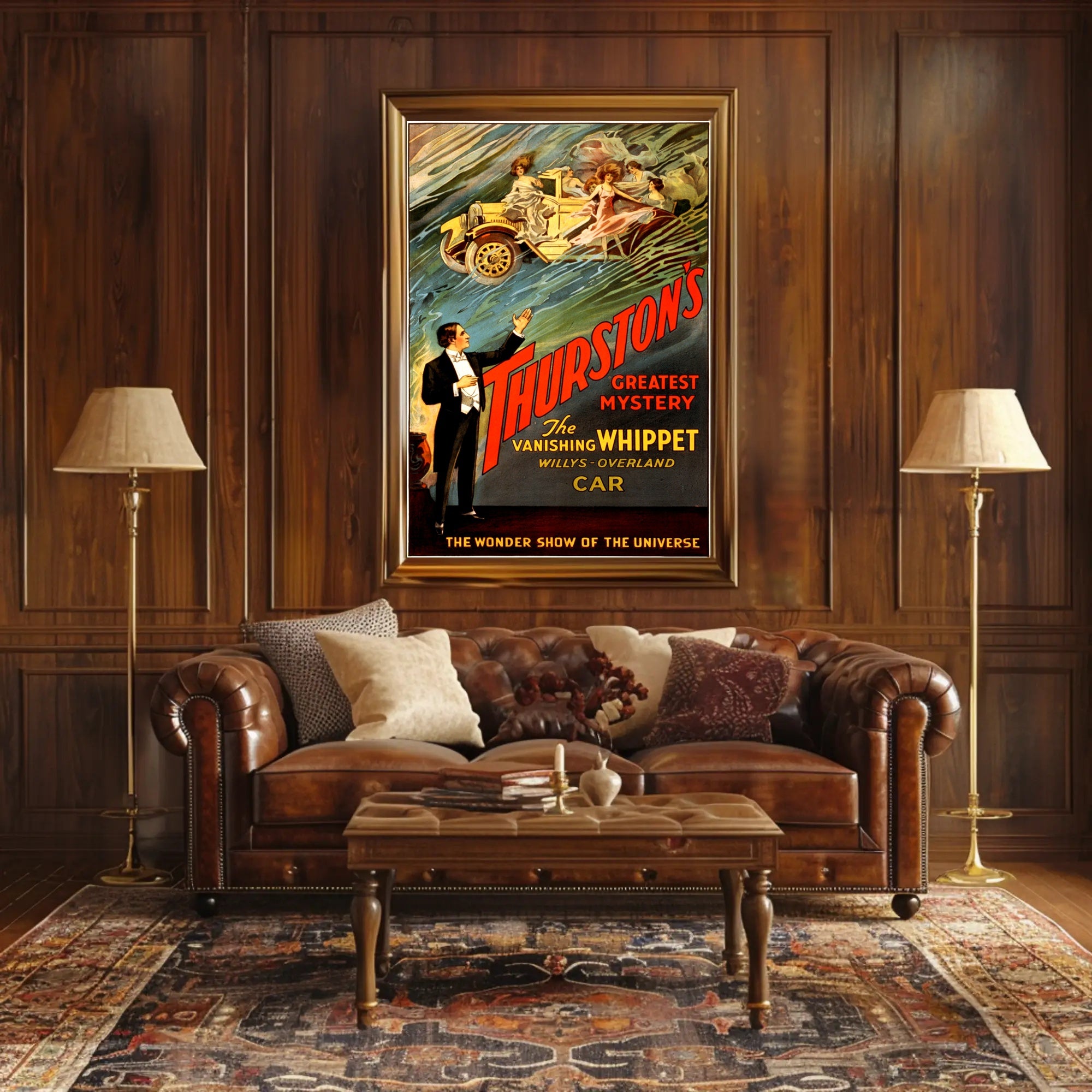 Magic Illusionist Vanishing Car Vintage Show Poster