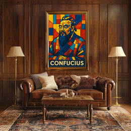 Confucius Mosaic Art Poster