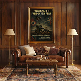 World War II Vintage Propaganda Patriotic Reflection Poster