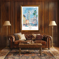 Pisa: A Vibrant Illustration Poster PosterGoat
