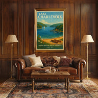 Lake Charlevoix Escape: Vintage Travel Poster