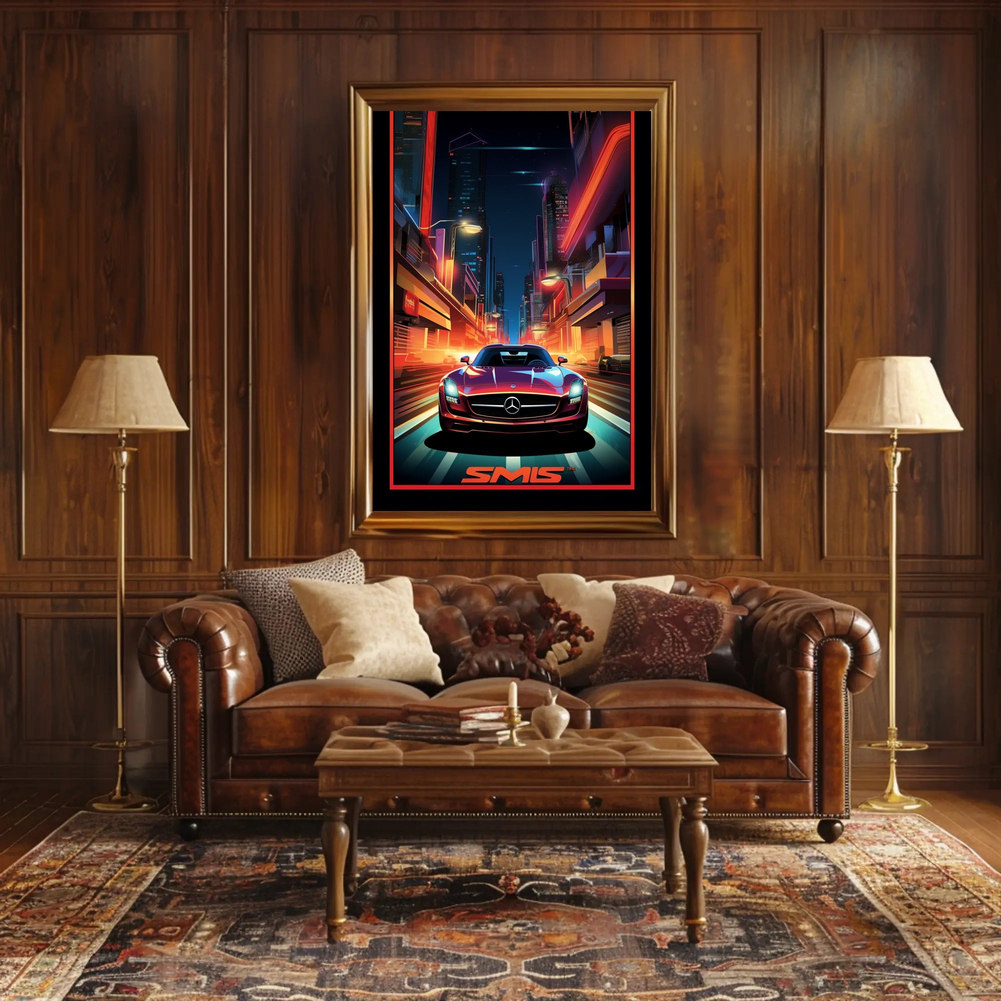 Neon Nights Drive Poster PosterGoat