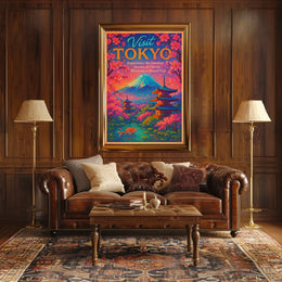 Visit Tokyo Cherry Blossoms Mount Fuji Poster