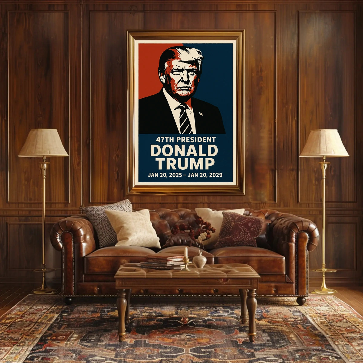 Donald Trump Patriotic Resolute Visionary Cinematic Poster