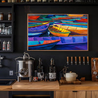 Vibrant Boats Poster