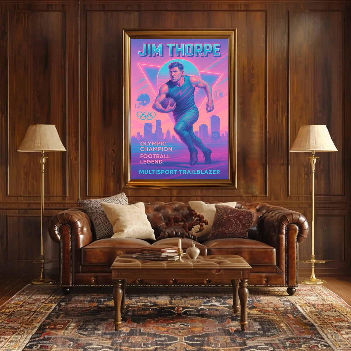 Celebrating a Multisport Trailblazer Jim Thorpe Poster