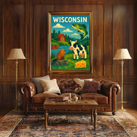 Classic Wisconsin Wildlife Agriculture Poster