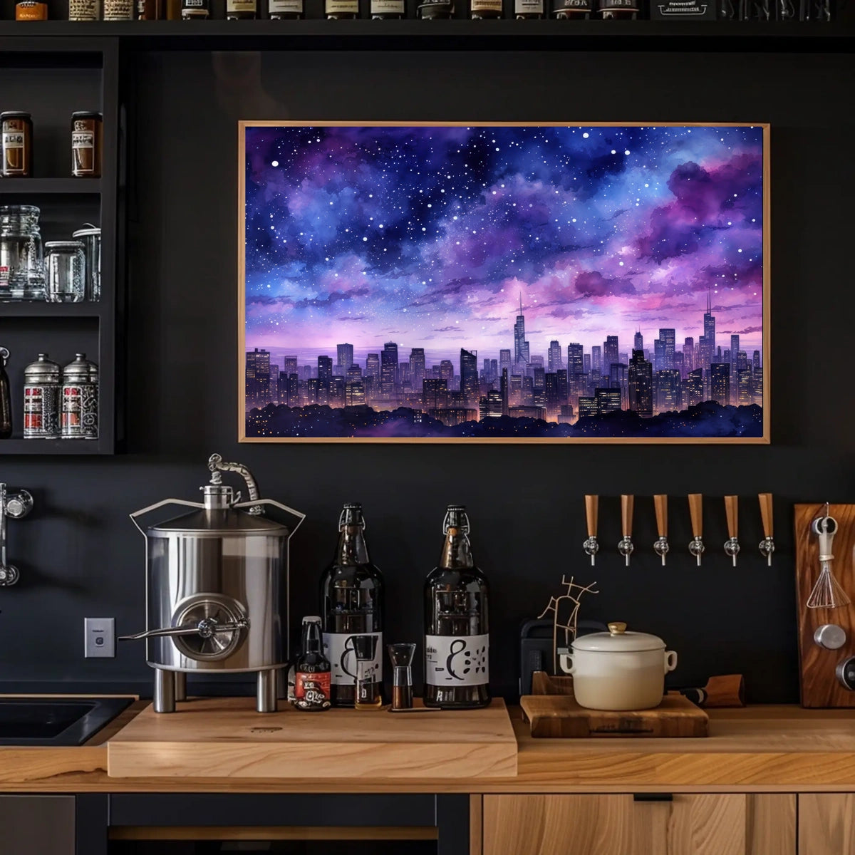 Starry Cityscape Poster