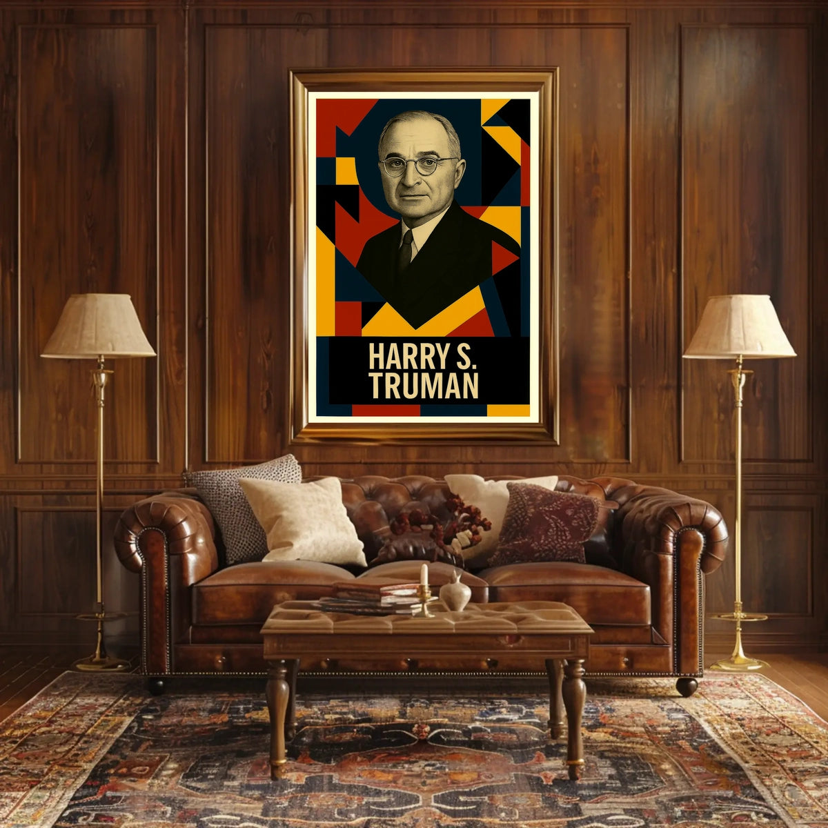 Harry S. Truman 33rd President of the United States Abstract Pop Poster
