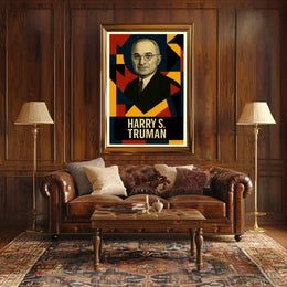 Harry S. Truman 33rd President of the United States Abstract Pop Poster