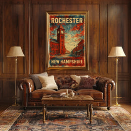 Rochester New Hampshire Wanderlust Minimalist Poster