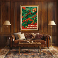 Reindeer Basketball Poster
