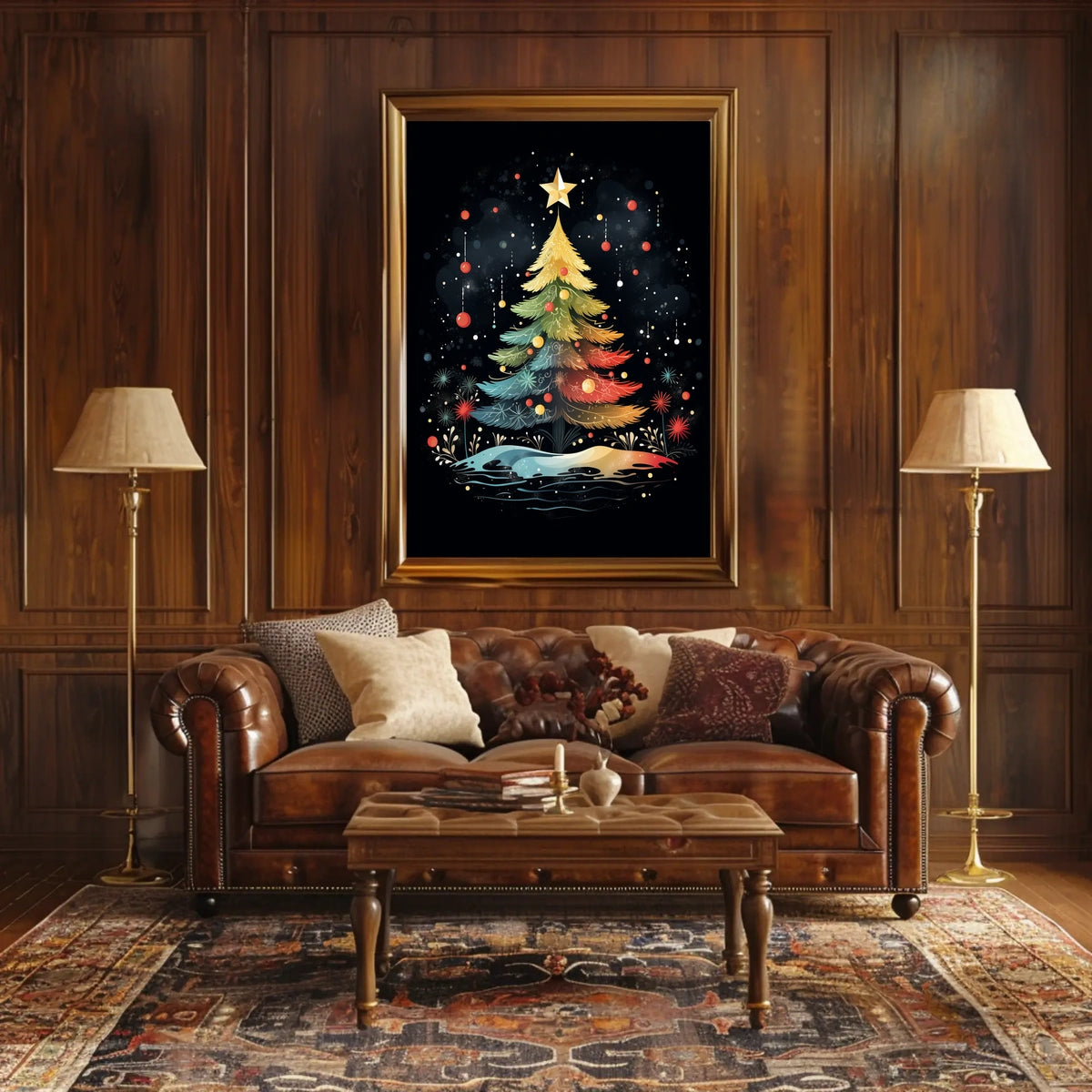 Enchanting Christmas Tree Poster: Festive Holiday Art
