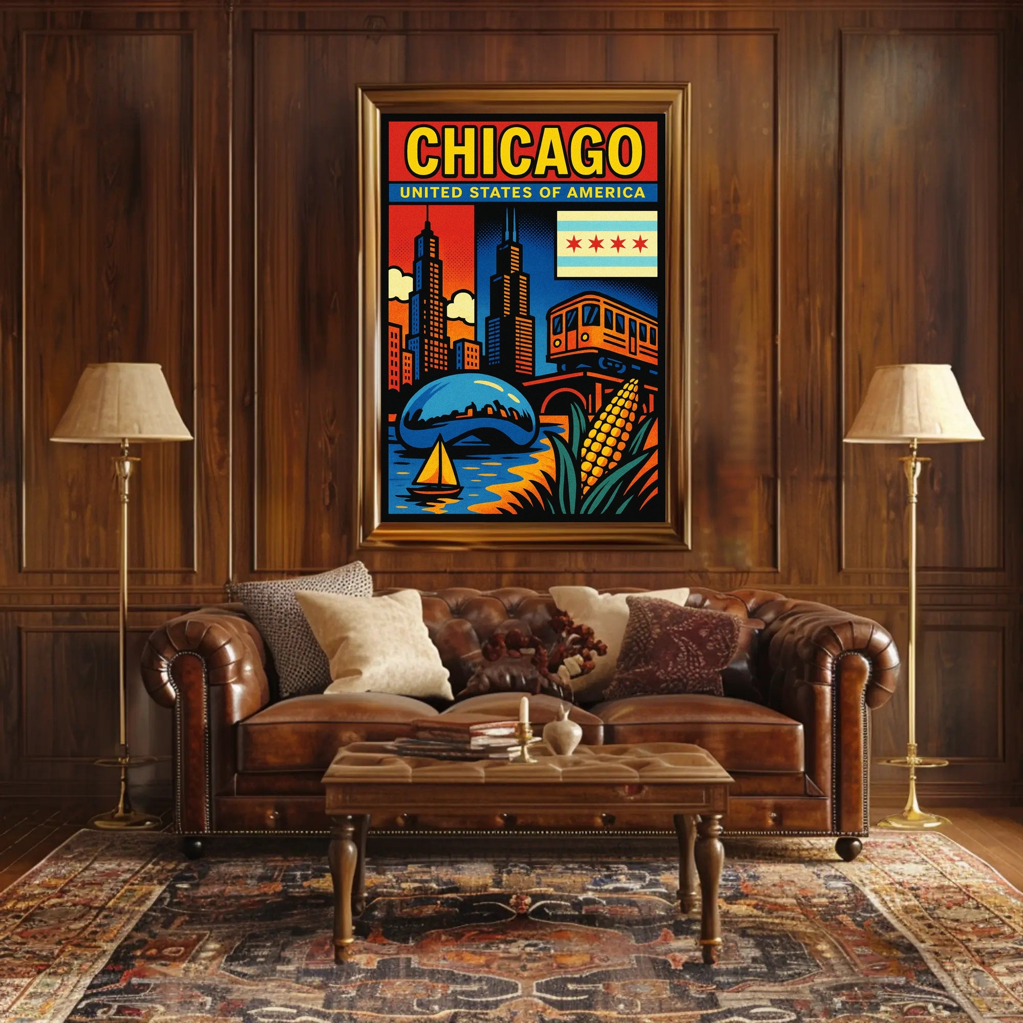 Vibrant Chicago Poster PosterGoat