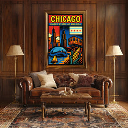 Vibrant Chicago Poster PosterGoat
