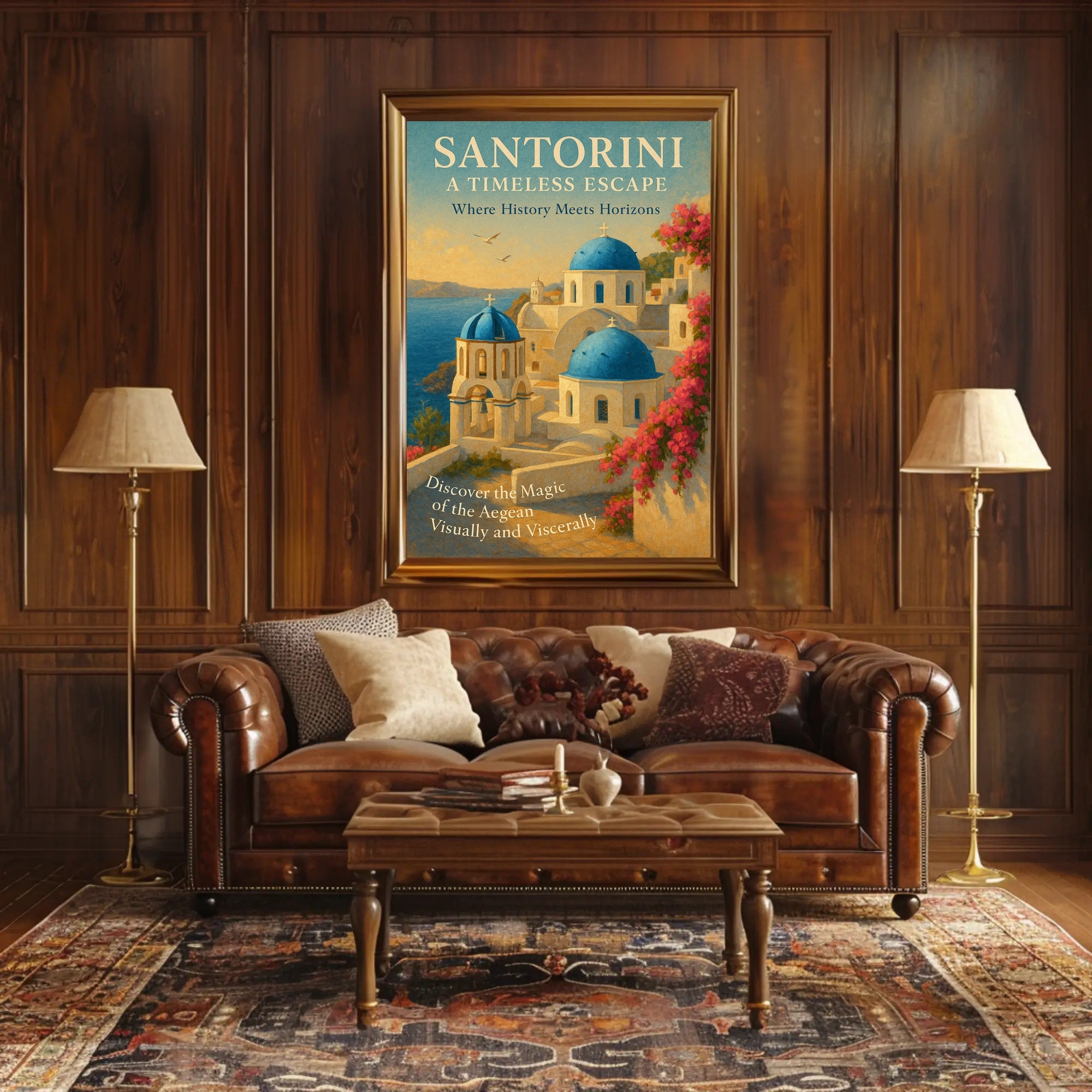 Santorini Travel Poster Timeless Escape Wall Art