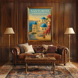 Santorini Travel Poster Timeless Escape Wall Art