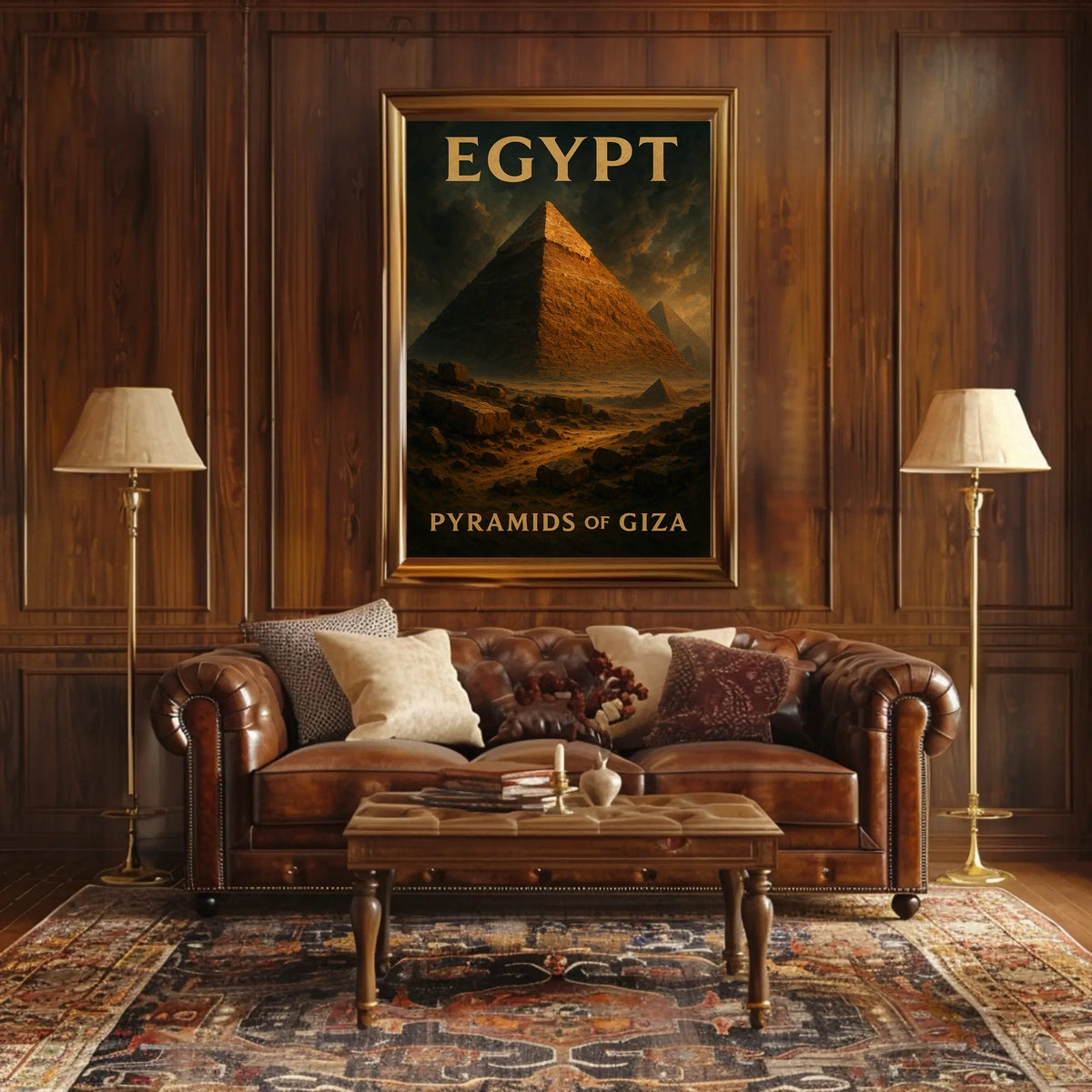Giza Pyramids Vintage Travel Poster
