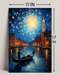Moonlit Gondola Ride Poster