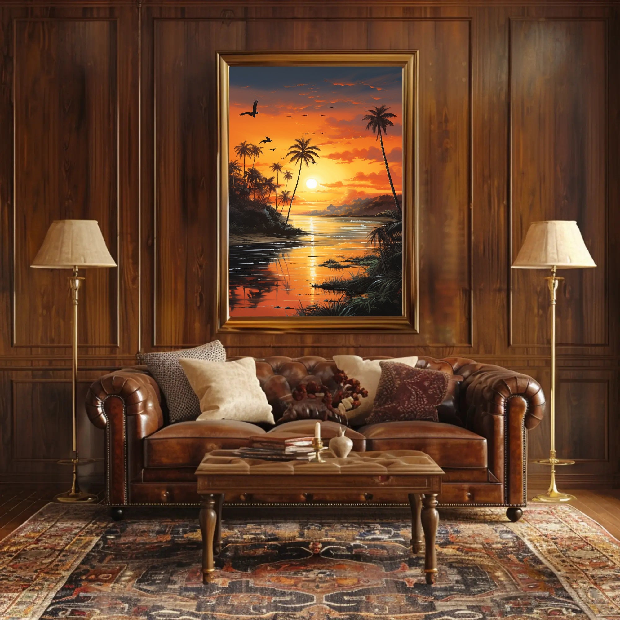 Tropical Sunset Dreamscape: Vibrant Coastal Travel Poster