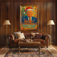 Donald Trump Christmas Stylized Portrait Political Poster