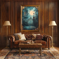Moonlit Gothic Gate Poster