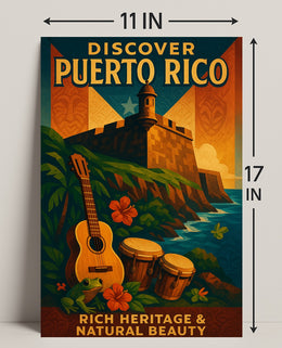 Discover Puerto Rico Vintage Poster Art PosterGoat