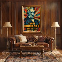 James Buchanan 15th President of the United States Street Art Mashup Poster
