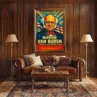 Martin Van Buren 8th President of the United States Colorful Comic Book Style Poster