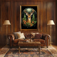 Majestic Deer In Winter Forest Poster