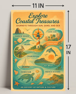 Explore Coastal Treasures Wall Art Print PosterGoat