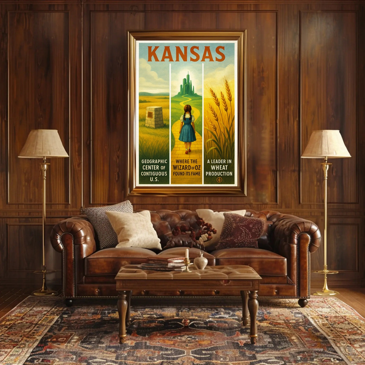 Kansas - Land of Oz and Wheat Poster