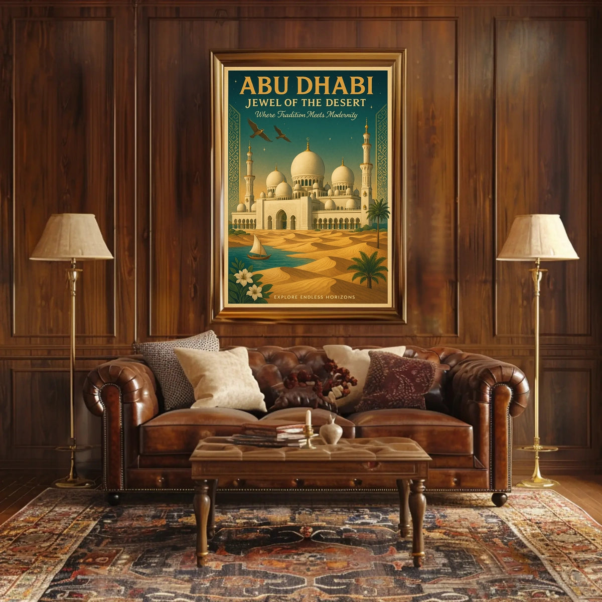 Abu Dhabi Tranquil Elegance Travel Poster