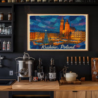 Krakow, Poland Festive Night Market Poster
