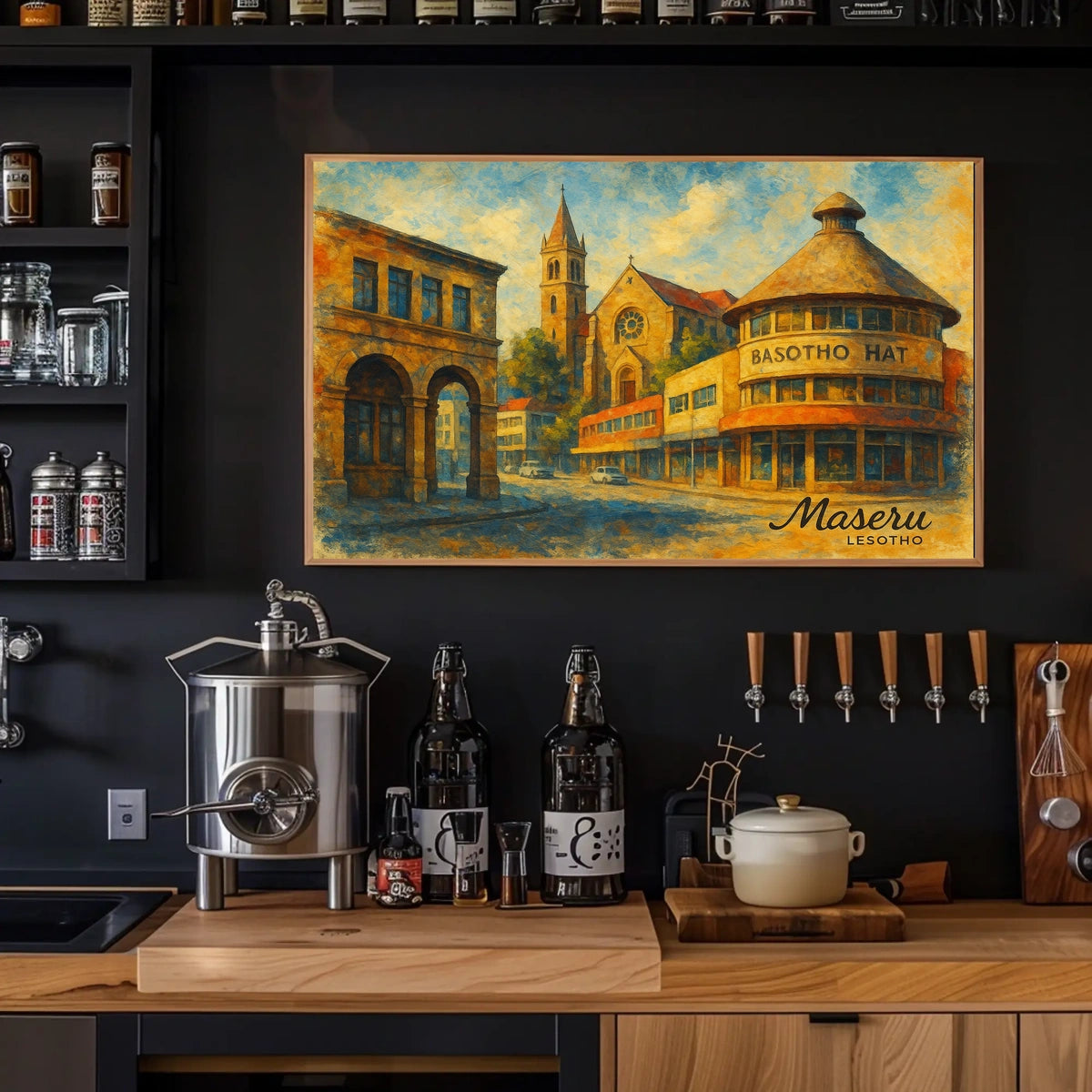 Maseru Cityscape Photography Realism Wanderlust Urban Skyline Timeless Cultural City Poster