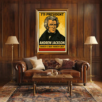 Andrew Jackson 7th President of the United States Inked Comic Style Poster