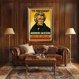 Andrew Jackson 7th President of the United States Inked Comic Style Poster