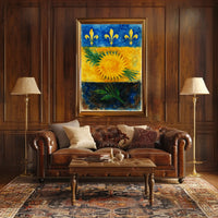 Sunflower and Fleur-de-Lis Poster
