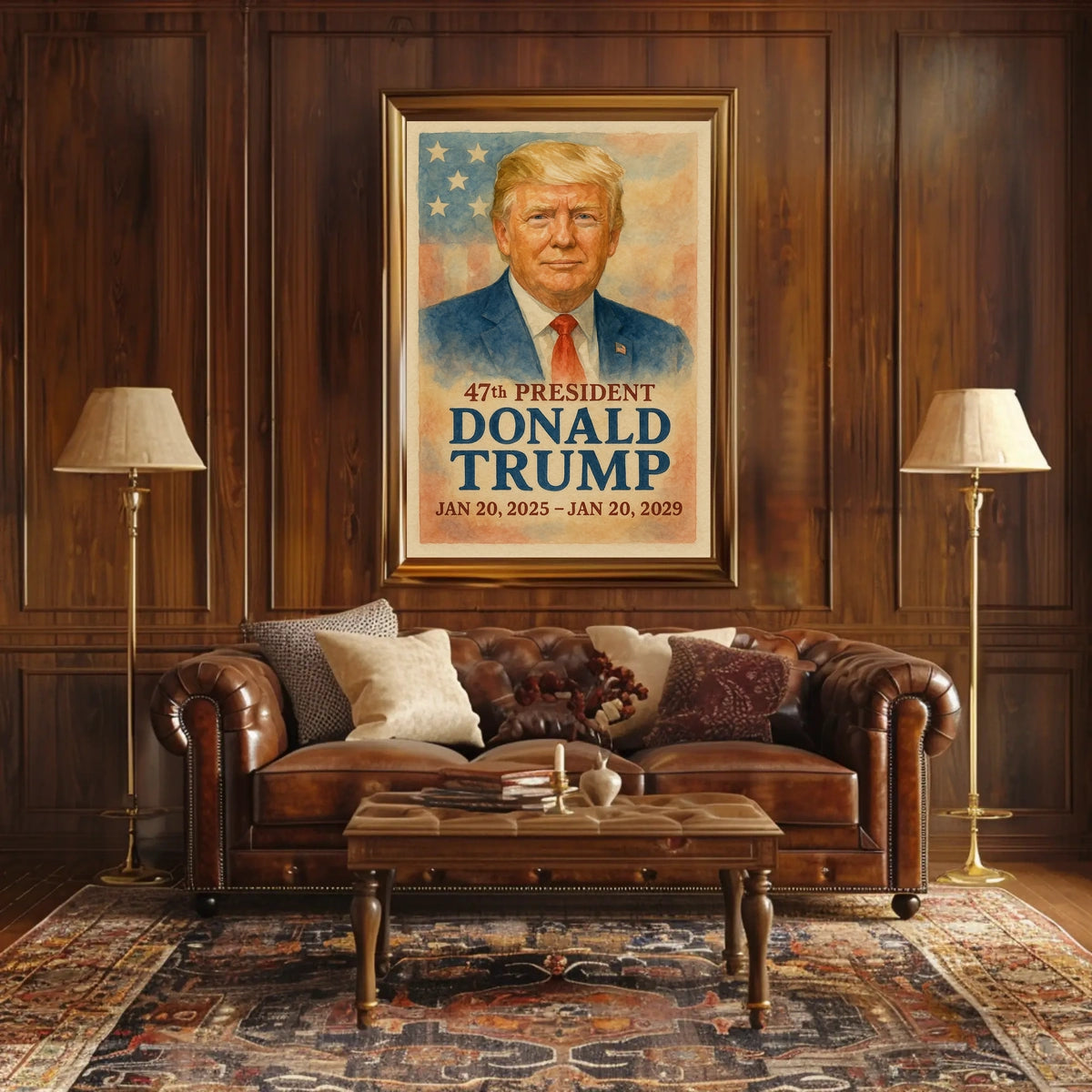 Donald Trump 47th President Scenic Wall Art Print Political Memorabilia Decor Wanderlust Lovers Poster