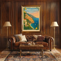 Amalfi Coast Coordinates Travel Poster