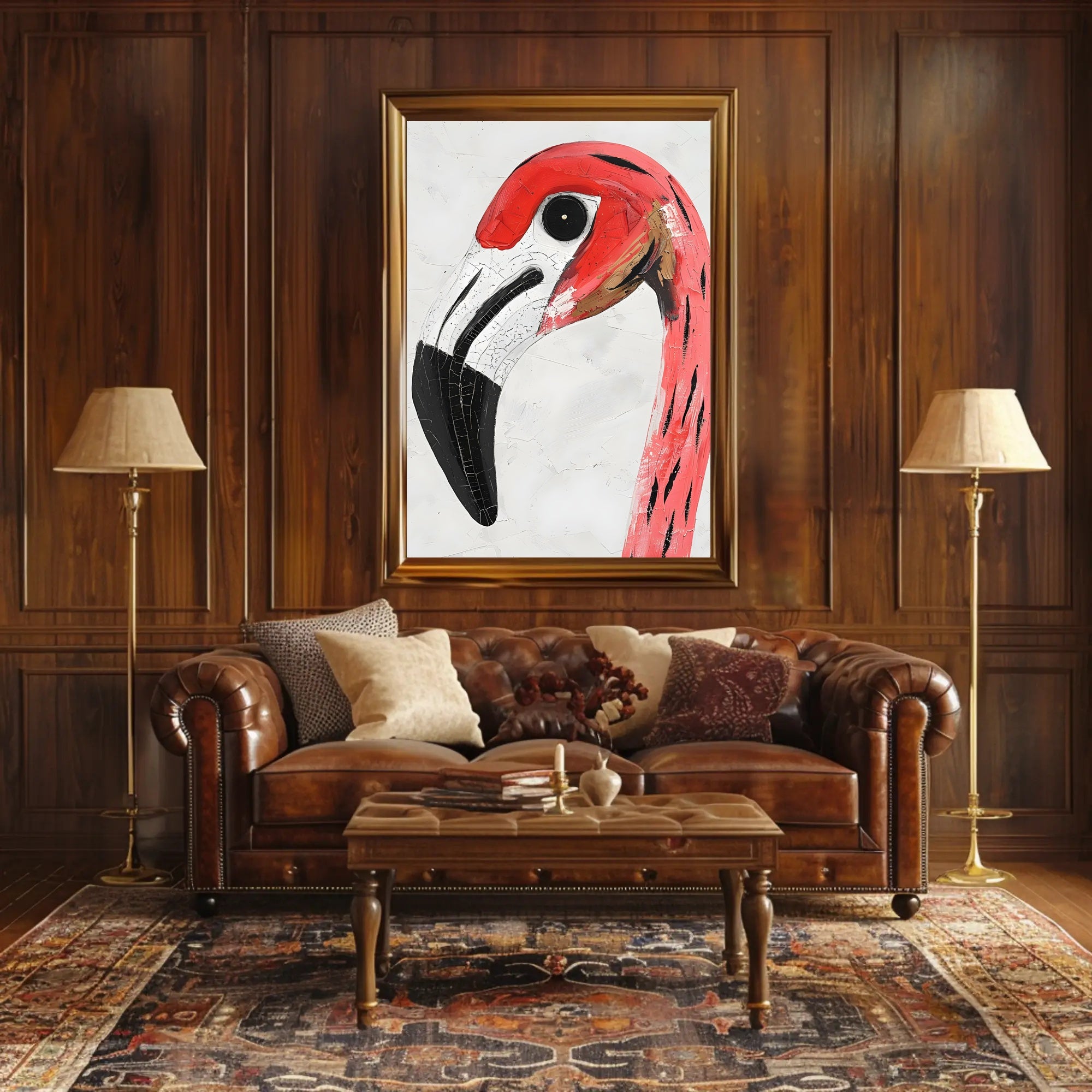 Flamingo Poster Vibrant Portrait Modern Tropical Wall Art