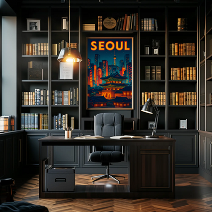 Seoul Palace and Tower Skyline Poster