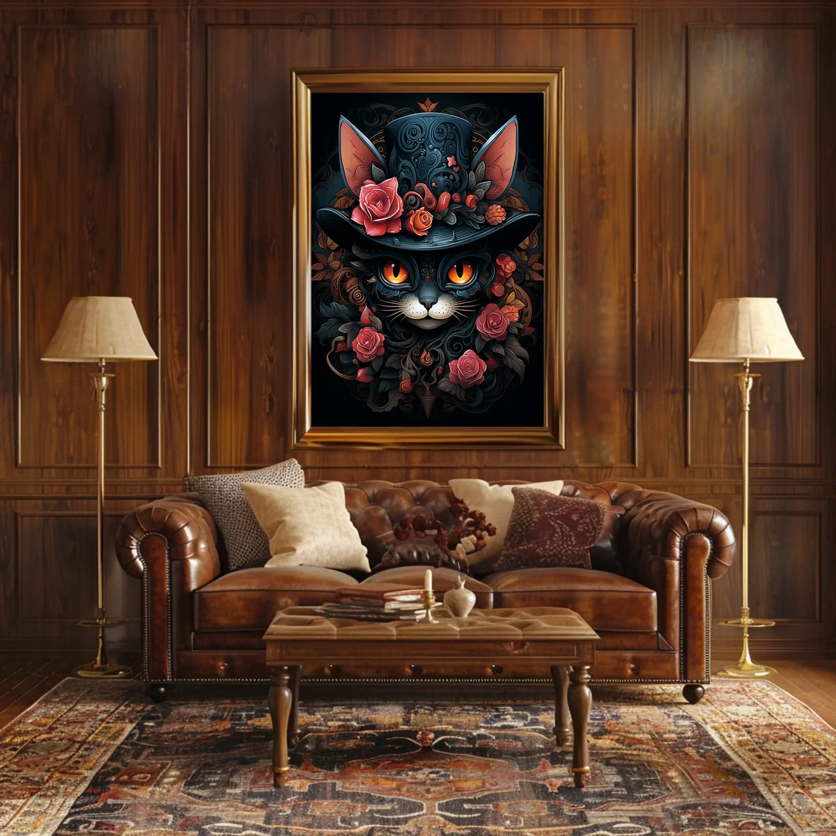 Whimsical Cat with Top Hat Fantasy or Mythology Poster
