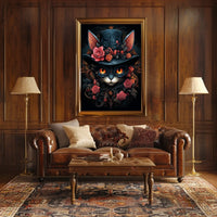 Whimsical Cat with Top Hat Fantasy or Mythology Poster