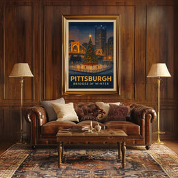 Pittsburgh Bridges Of Winter Poster