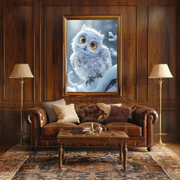 Enchanting Winter Owl Photorealistic Art Poster PosterGoat