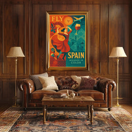 Fly to Spain Wander in Color Poster