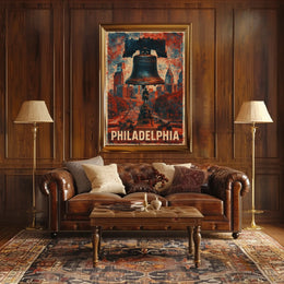 Philadelphia Cityscape Heritage Vintage Poster