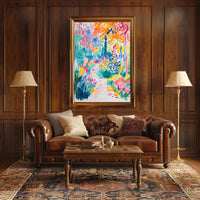 Vibrant Garden Scene Artistic Poster