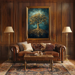 Golden Tree of Life Fantasy or Mythology Poster
